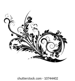 Abstract grunge isolated on white flourish, digital artwork