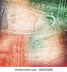 abstract grunge jeans, vector background
