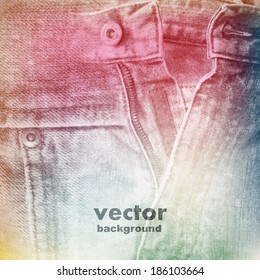 abstract grunge jeans, vector background