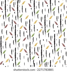 Abstract grunge with leaf seamless pattern