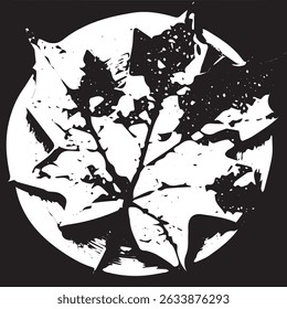 Abstrakte farbige Blattsilhouette mit kreisförmigem und rechteckigem Design, farbiger Texturhintergrund, überlagert mit rauer Textur auf weißem Raum, luxuriösem Hintergrund - monochromer Vektorhintergrund.