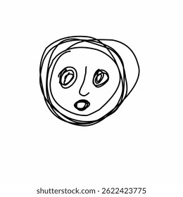 Abstract grunge line minimalist brush face. Abstract face portrait, Modern contemporary art, trendy continuous drawing. Cubism artistic linear portrait.