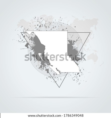 Abstract grunge map British Columbia print for t-shirt. Map British Columbia modern street style attributes. Vector art. Map British Columbia for. HIPSTER print for t-shirt.