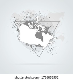 Abstract grunge map Canada print for t-shirt. Map Canada modern street style attributes. Vector art. Map Canada for. HIPSTER print for t-shirt.