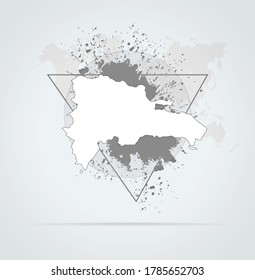 Abstract grunge map Dominican Republic print for t-shirt. Map Dominican Republic modern street style attributes. Vector art. Map Dominican Republic for. HIPSTER print for t-shirt.