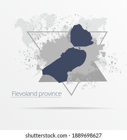 Abstract grunge map Flevoland province print for t-shirt. Map Flevoland province modern street style attributes. Vector art. Flevoland province for. HIPSTER print for t-shirt.
