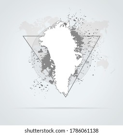 Abstract grunge map Greenland print for t-shirt. Map Greenland modern street style attributes. Vector art. Map Greenland for. HIPSTER print for t-shirt.