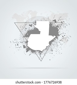 Abstract grunge map Guatemala print for t-shirt. Map Guatemala modern street style attributes. Vector art. Map Guatemala for. HIPSTER print for t-shirt.