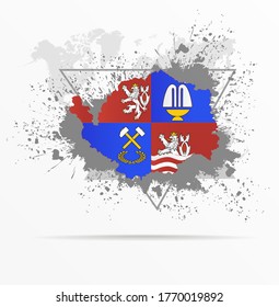 Abstract grunge map Karlovy Vary Region, Czech Republic print for t-shirt. Map Karlovy Vary Region, Czech Republic modern street style attributes. Vector art. Map Karlovy Vary Region for. HIPSTER prin