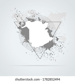 Abstract grunge map New Brunswick print for t-shirt. Map New Brunswick modern street style attributes. Vector art. Map New Brunswick for. HIPSTER print for t-shirt.