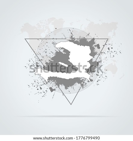 Abstract grunge map Republic of Haiti print for t-shirt. Map Republic of Haiti modern street style attributes. Vector art. Map Republic of Haiti for. HIPSTER print for t-shirt.