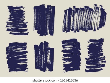 Abstract grunge marker stains set