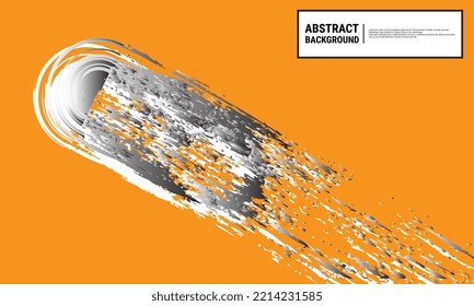 Abstract grunge meteor sketch. Spectacular comet in space. with an orange background.Eps10