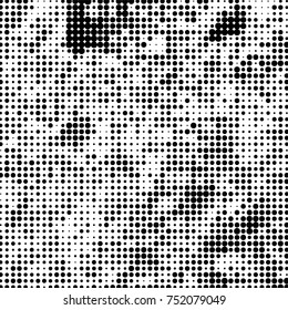 Abstract grunge monochrome halftone pattern. Design template vector illustration with dots. Modern dotted background for web sites, sticker labels,postcards,banners, corporate identity, cover design