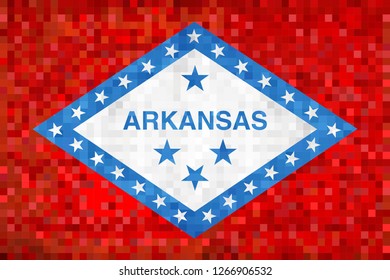 Abstract grunge mosaic flag of Arkansas - illustration