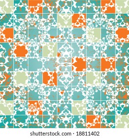 Abstract grunge mosaic tiles vector illustration