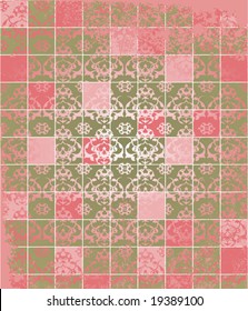 Abstract grunge mosaic tiles vector illustration