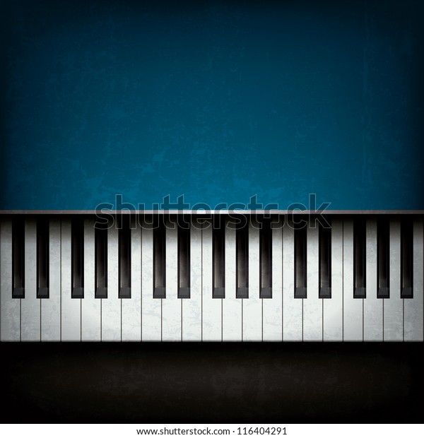 Abstract Grunge Music Background Blue Piano Stock Vector (Royalty Free ...