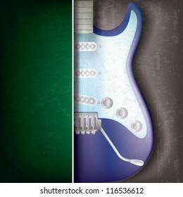 abstract grunge music background with electric guitar