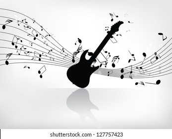 abstract grunge music background with guitar