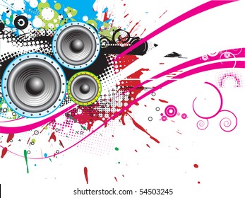 abstract grunge music theme for more vector background.