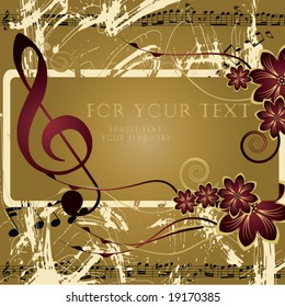 Abstract grunge musical background. Vector