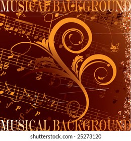 Abstract grunge musical background. Vector