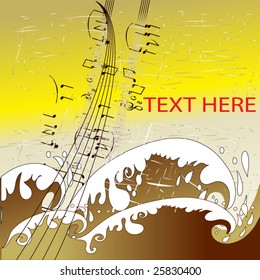 Abstract grunge musical background. Vector