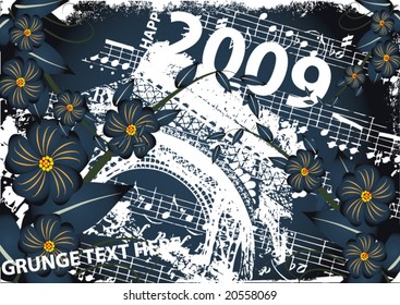 Abstract grunge new year background. Vector