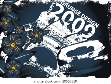 Abstract grunge new year background. Vector