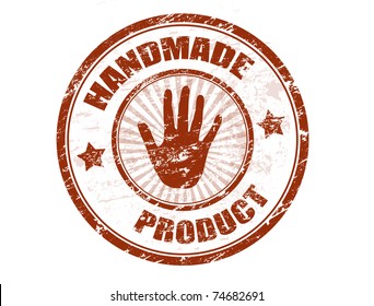 Abstract grunge office rubber stamp with the text handmade product  written inside the stamp