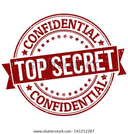 Abstract grunge office rubber stamp with the text top secret written in the middle of the stamp and word confidential
