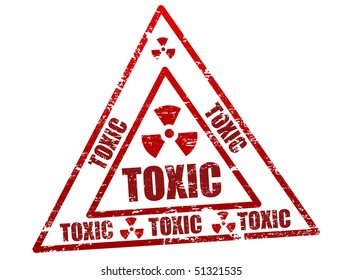 Abstract grunge office stamp with  the word toxic written inside