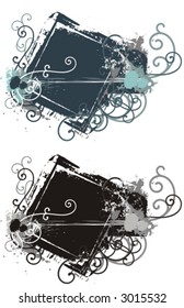 Abstract grunge ornamental background in color, and black and white renderings. Check my portfolio for more of this series as well as thousands of other great vector items.