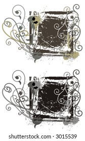 Abstract grunge ornamental background in color, and black and white renderings. Check my portfolio for more of this series as well as thousands of other great vector items.