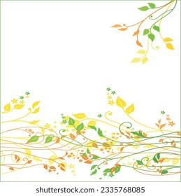 Abstract grunge paint floral frame, design element, vector illustration.