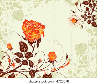 Abstract grunge paint flower background, element for design, vector illustration