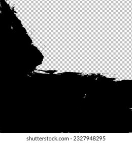 Abstract grunge paint stripe black. Modern Textured shape . Dry border in Black vector eps 10