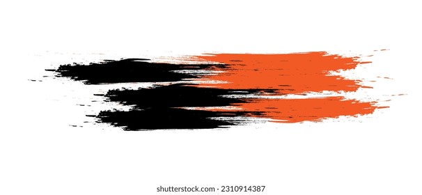 Abstract grunge paint stripe . Modern Textured shape . Dry border