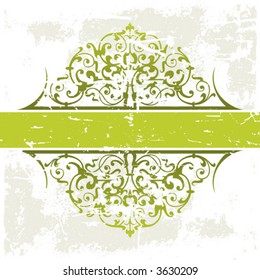 Abstract grunge painted background with ornament vector illustration