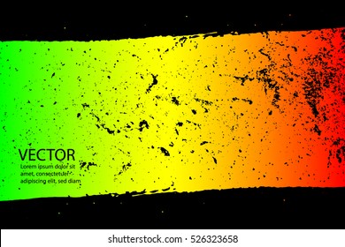 Abstract grunge painted scratched texture background . EPS10 vector illustration reggae colors green, yellow, red