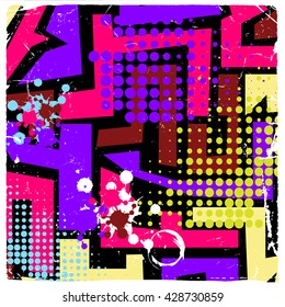 Abstract  grunge pattern for girls. Modern creative vector background for textile and fabric. Geometric colorful neon wallpaper. Repeat design