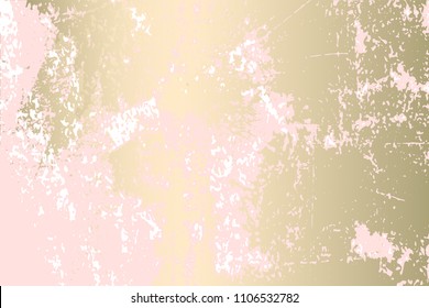 Abstract Grunge Pattina effect Pastel Gold RetroTexture. Trendy Chic Background made in Vector for your design