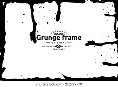 Abstract grunge photo frame. Background vector texture