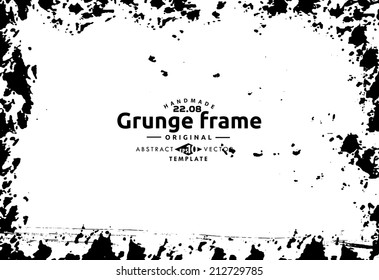 Abstract grunge photo frame. Background vector texture