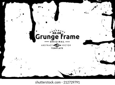 Abstract grunge photo frame. Background vector texture