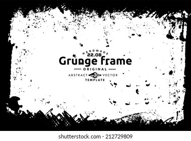 Abstract grunge photo frame. Background vector texture