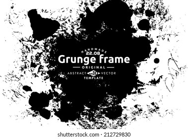 Abstract grunge photo frame. Background vector texture