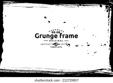 Abstract grunge photo frame. Background vector texture