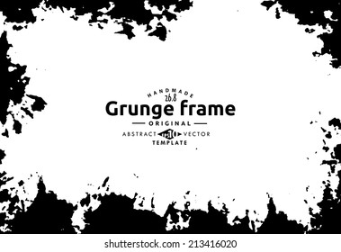 Abstract grunge photo frame. Background vector texture
